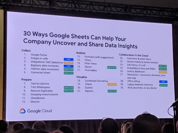 Google Sheets announcements