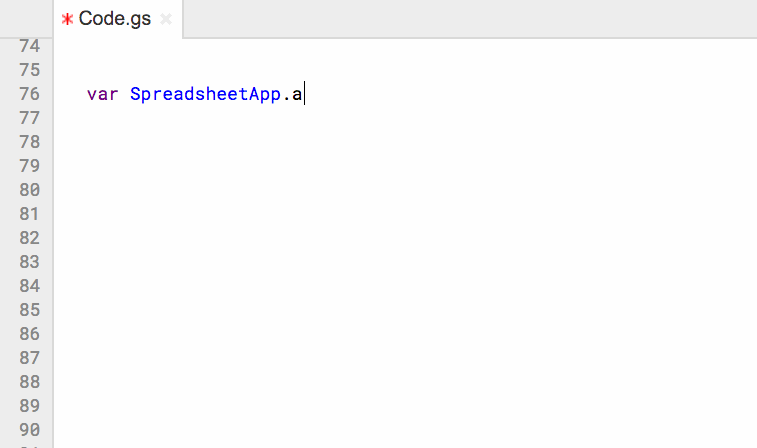 Apps script auto complete shortcut