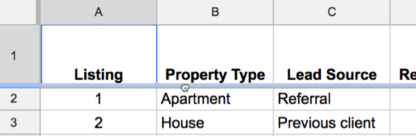 Freeze panes in Google Sheets 3