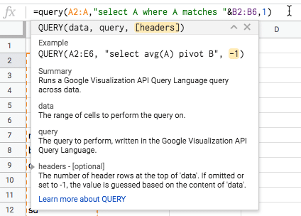 Google Sheets Formula Helper Pane