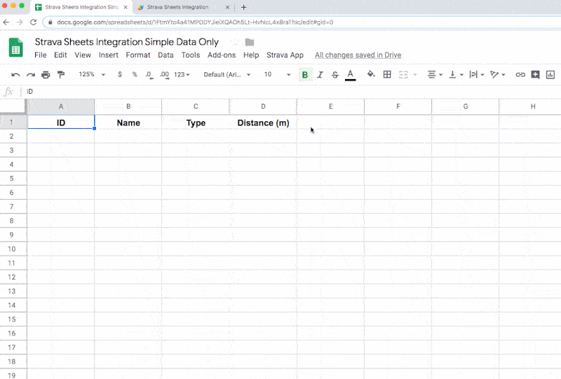 Connect Strava To Google Sheets