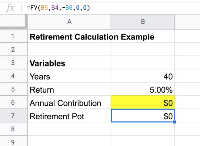 Retirement Goal Seek Example