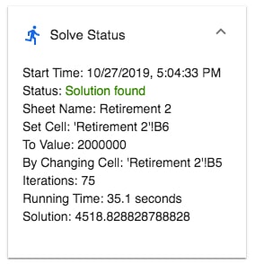 Solve Status in Goal Seek for Sheets