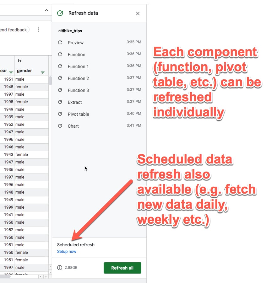 Connected Sheets Refresh