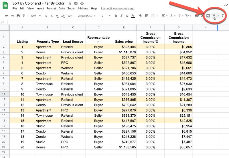 Google Sheets dataset