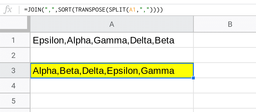 Formula Challenge 3 Alphabetize Comma Separated Strings
