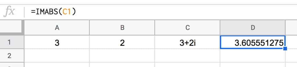 Complex Number size in Google Sheets