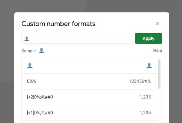 Custom Number Rule in Google Sheets