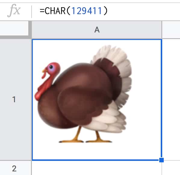 Turkey in Google Sheets