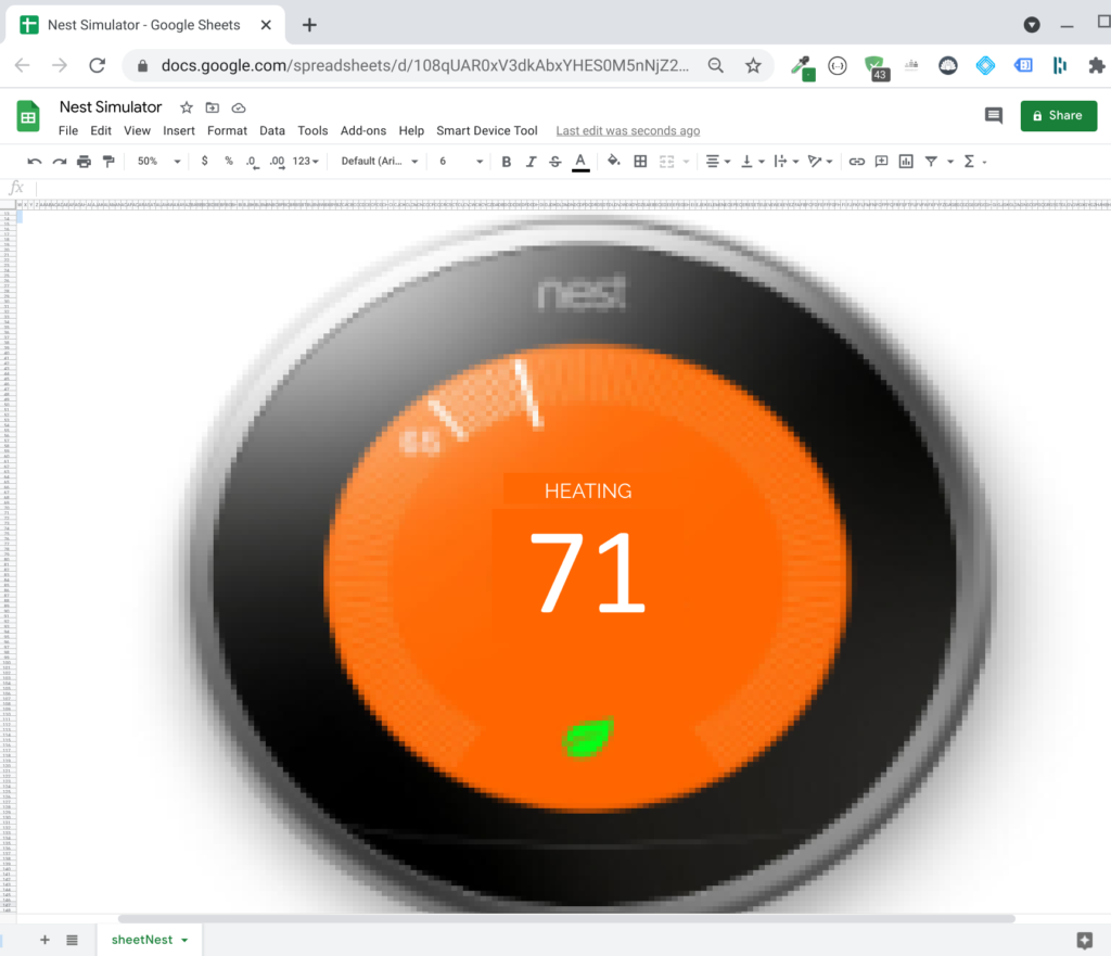 Nest Thermostat in Google Sheets