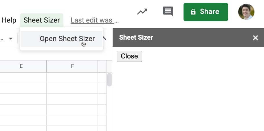 Google Sheets sidebar with Apps Script