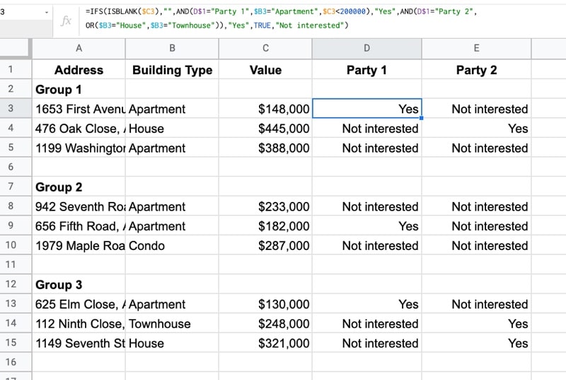 Advanced IFS Formula