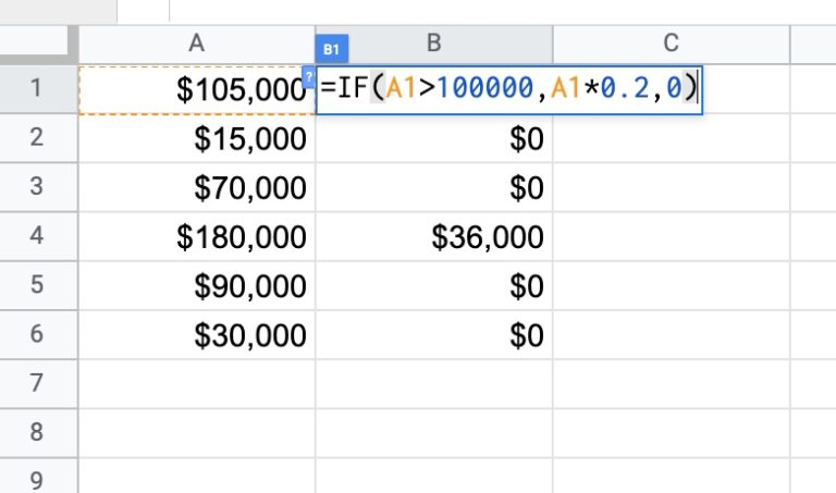 If function in google sheets