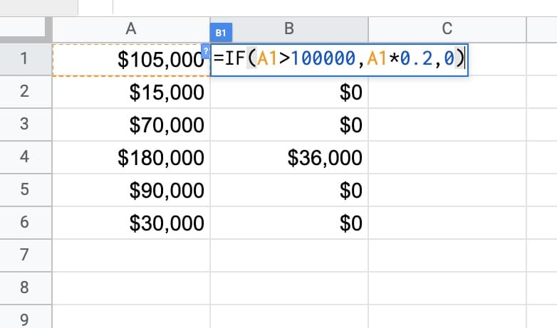 IF formula Calculation