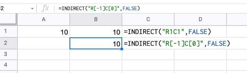 Indirect Function R1C1 Notation