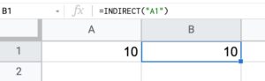 INDIRECT Function in Google Sheets