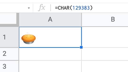 Pie in a Google Sheet