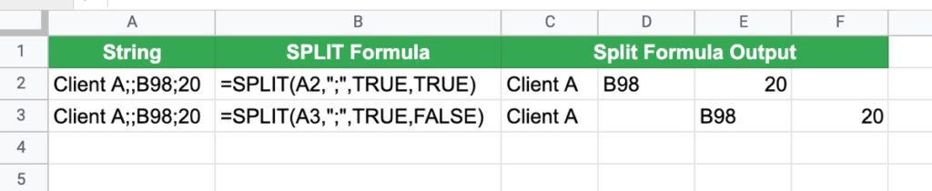 Split Formula Fourth Argument