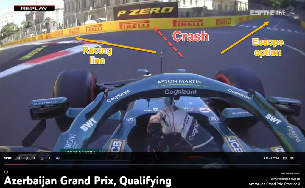 Formula 1 crash choice