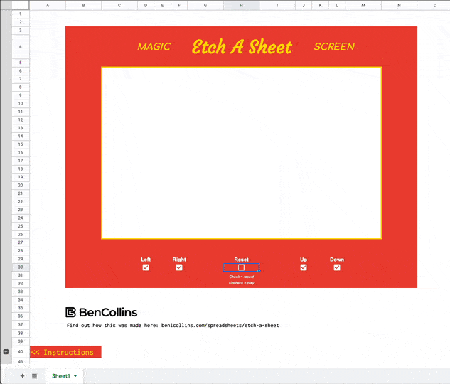 Etch A Sheet Game In Google Sheets