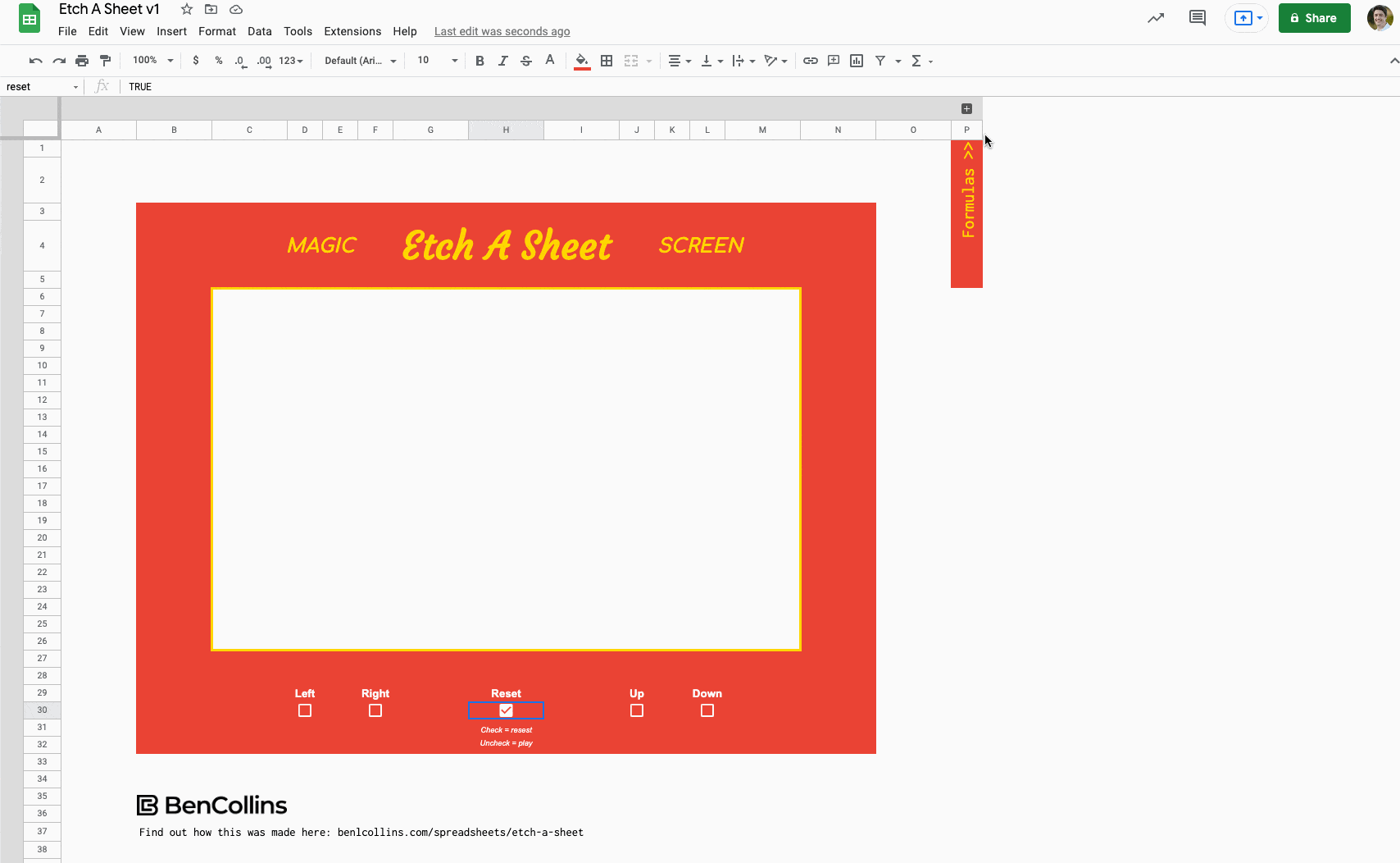 Etch A Sheet formulas