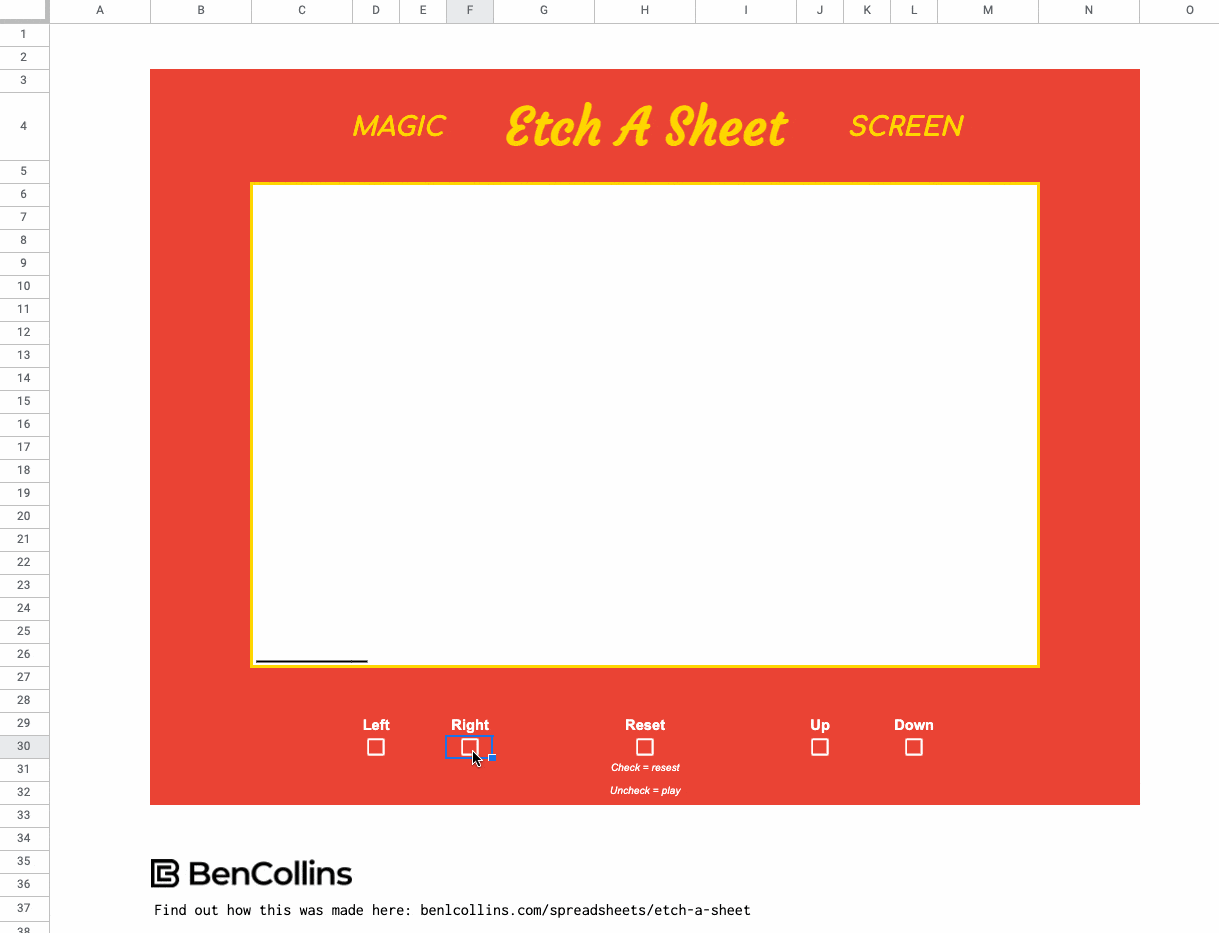 Etch A Sheet Game In Google Sheets