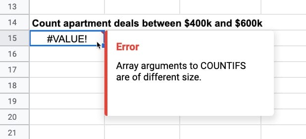 COUNTIFS array Error Size