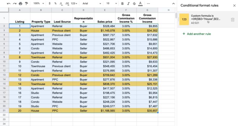 Conditional Formatting Or Test Google Sheets