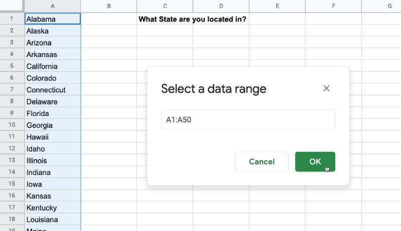 select Data Range