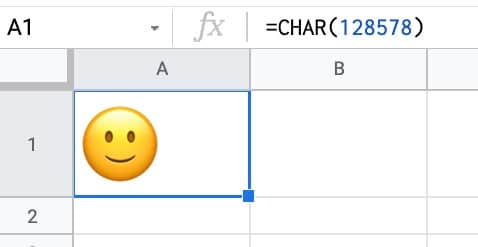 Smiley Face Emoji with CHAR function