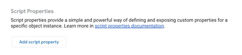 add Script Property in Apps Script