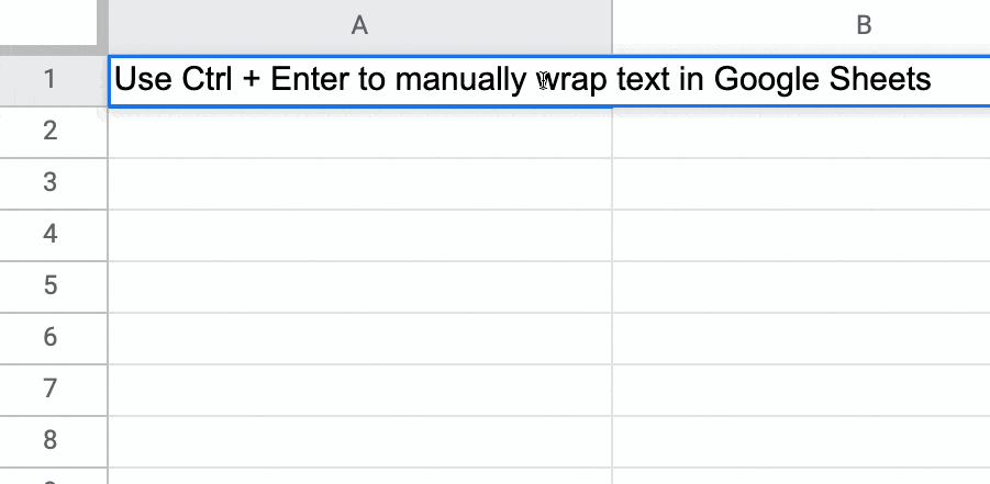 Manually Wrap Text in Google Sheets