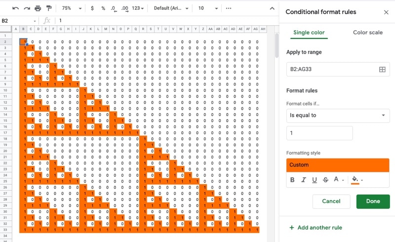 Sierpinski Conditional Formatting