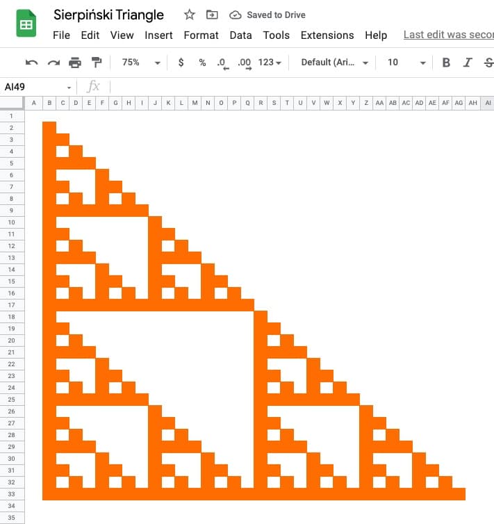 Sierpinski Triangle In Google Sheets