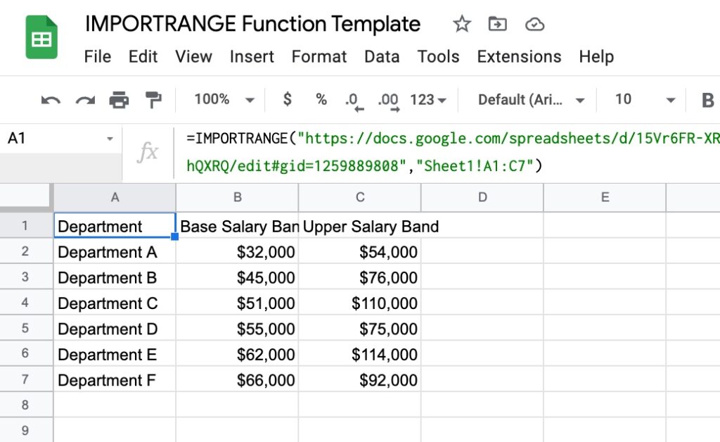 IMPORTRANGE In Google Sheets