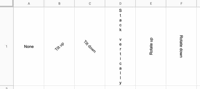 Rotated Text In Google Sheets