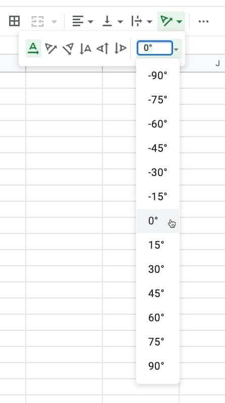 Text Rotation In Google Sheets