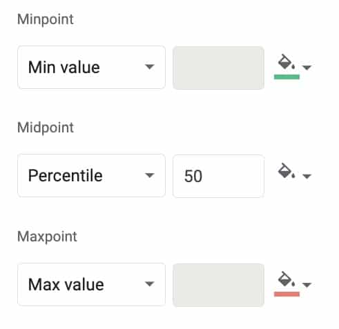 Custom Color Scale Settings