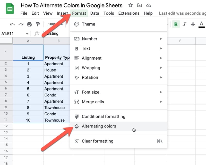 How To Alternate Colors In Google Sheets For Rows And Columns