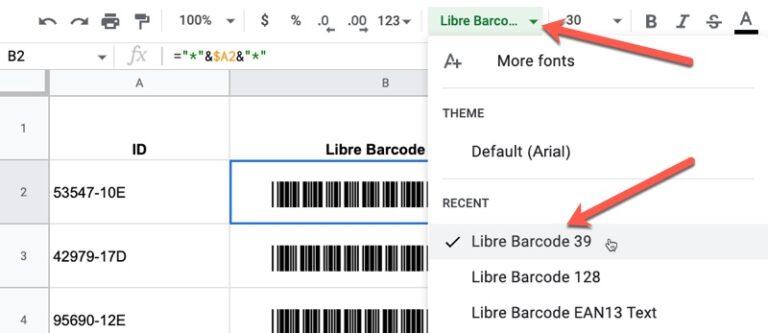 Create barcodes in google sheets in 2 easy steps