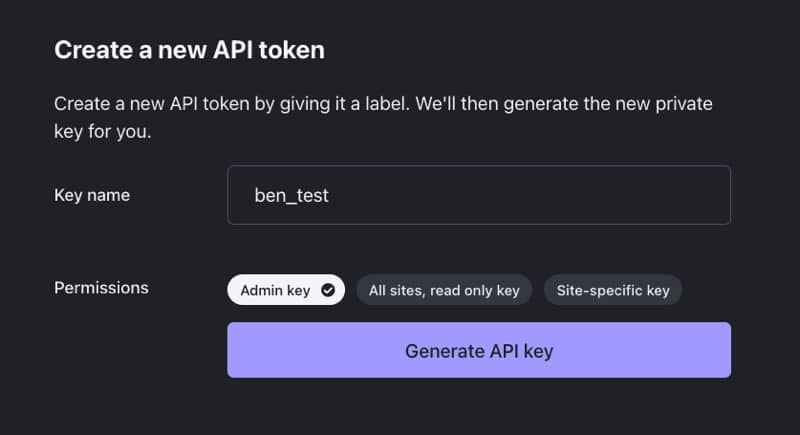 Generate Fathom API Key