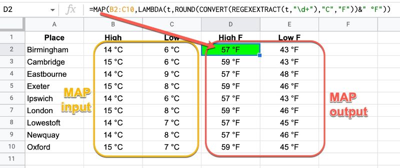 Map Function In Google Sheets