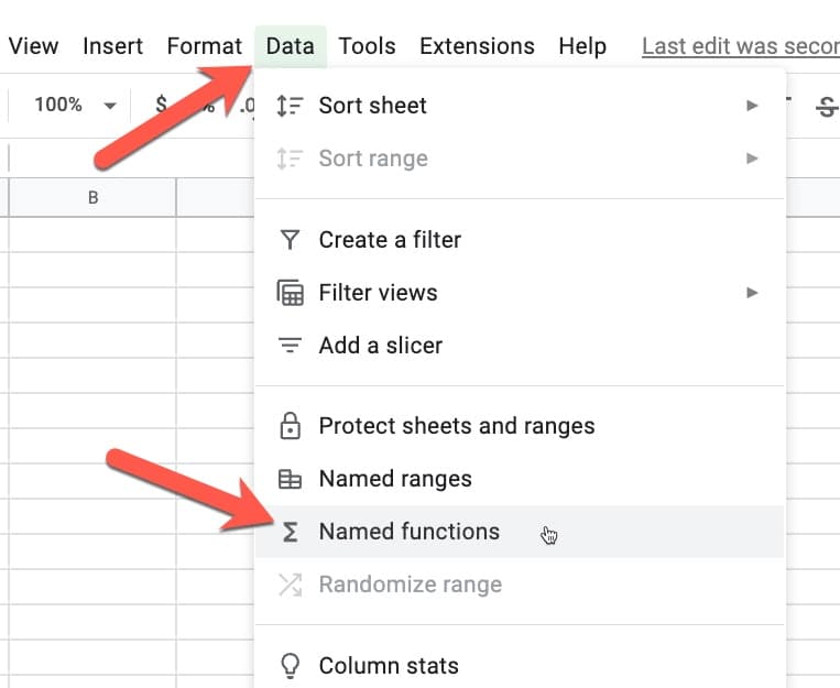 Define Named Functions Via Menu