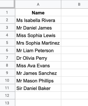 Data For Reduce Formula Example