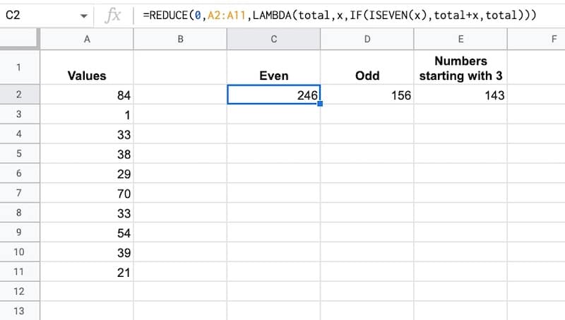 Reduce Numbers Example