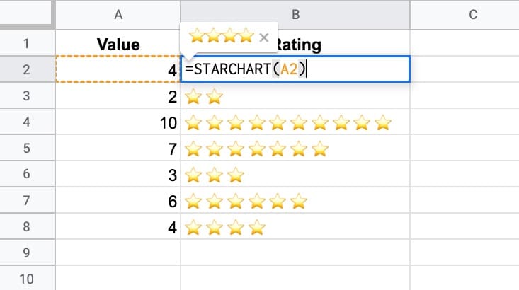Star Chart In Google Sheets
