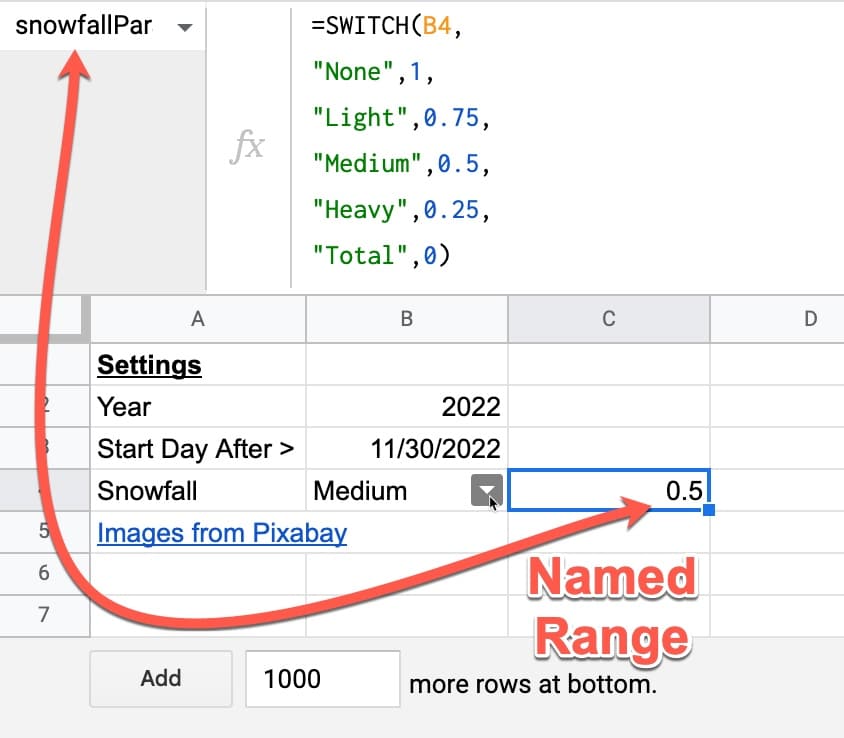 settings Named Range