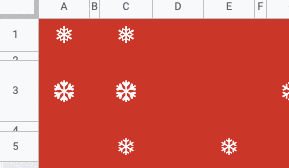 snowfall in Google Sheets