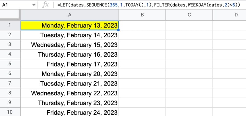 LET Function Example Google Sheets