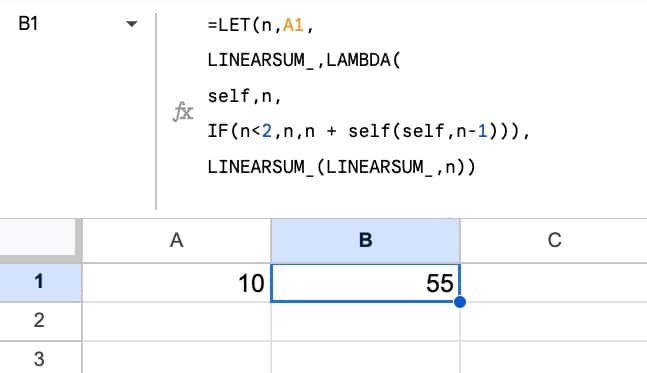 Recursion in Google Sheets